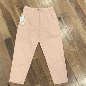 Anthropologie New Beatrice Italia Tessuto Pleated Light Pink Blush Jean Size 31